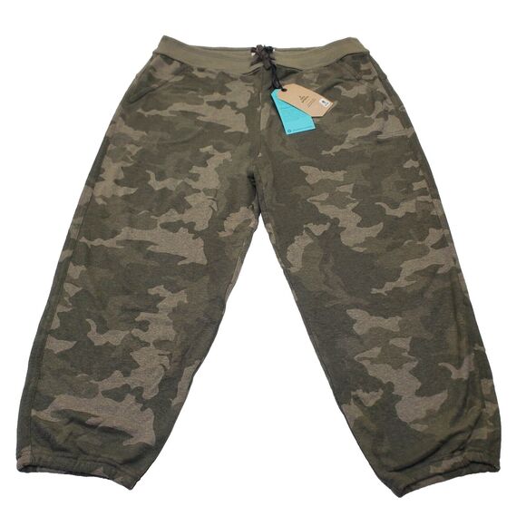Prana Ankle Pant Sage Camo Green Print Hemp Relaxed Fit Pockets Women's XL NWT - Picture 1 of 16